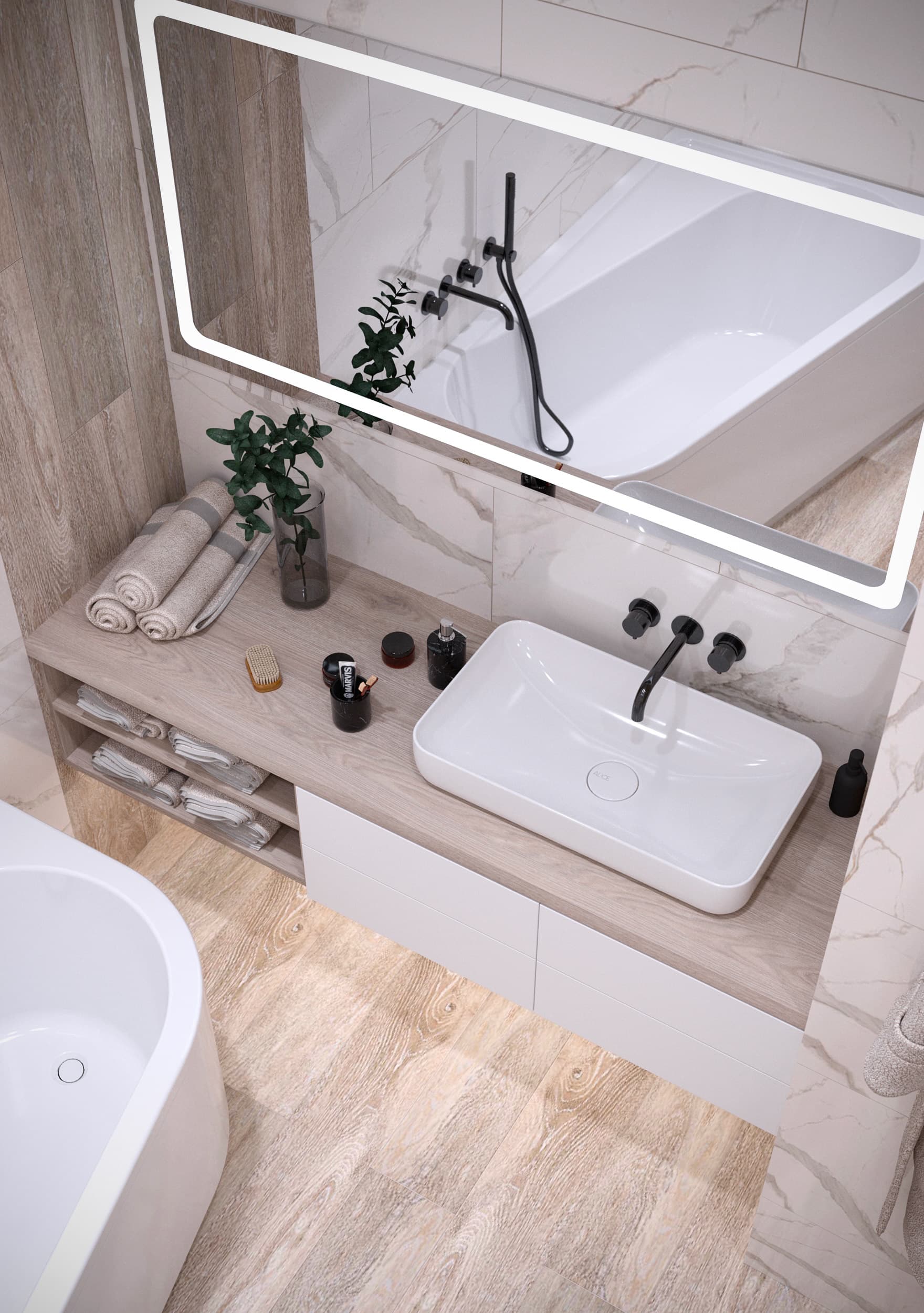 Modern-style bathroom